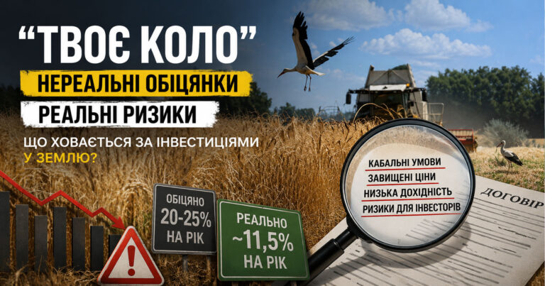 Посередник з продажу землі “Твоє коло” створює нереальні очікування в  інвесторів – ЗМІ